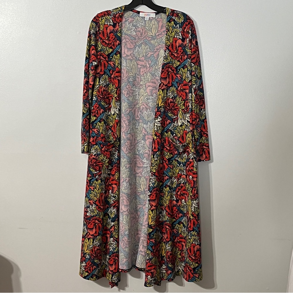LuLaRoe Sarah Floral Long Duster Sweater